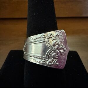 Hammered Metal Spoon Ring